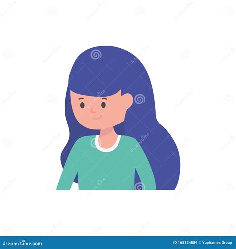 young woman cartoon character white background stock vector