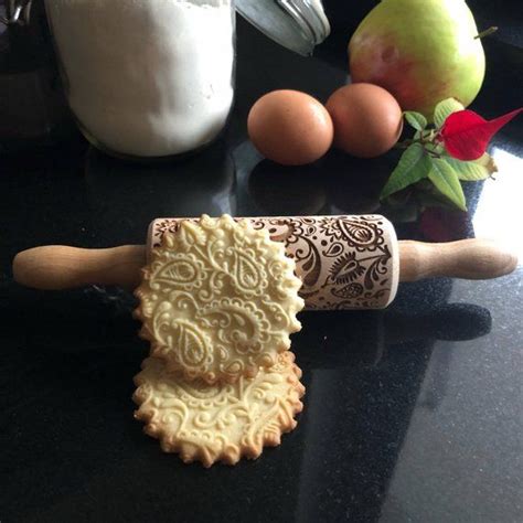 floral paisley small rolling pin embossing rolling pin
