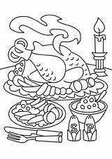 Coloring Thanksgiving Dinner Pages Turkey Drawing Feast Color Printable First Colouring Sheets Food Family Dinokids Kids Meal Getdrawings Getcolorings Themed sketch template