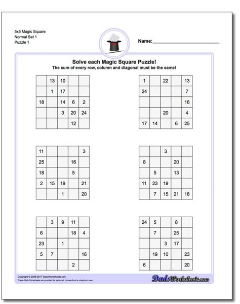 printable logic puzzles magic squares magic squares math easy math
