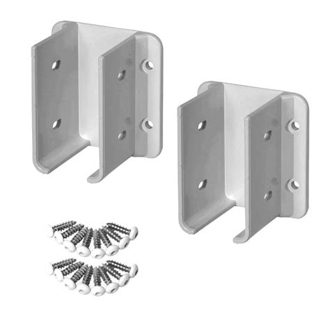 Outdoor Essentials 2 Pack White Vinyl Fence Universal Bracket Vinyl