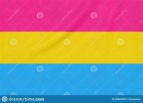 lgbt pansexual community flag on a textured fabric pride symbol stock