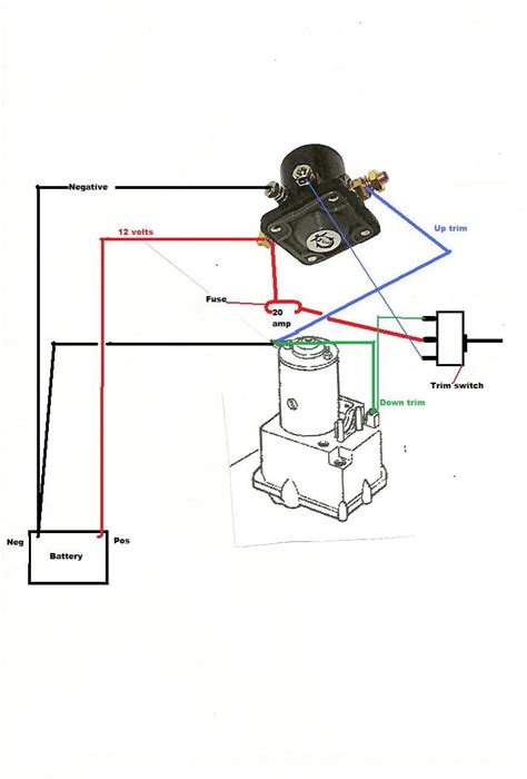 wiring diagram   button single solenoid trim pump  mercruiser