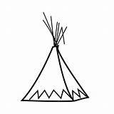 Teepee Bestival Clipart Line Pinclipart sketch template