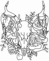 Skull Coloring Pages Deer Natura Clockwork Getcolorings Getdrawings sketch template