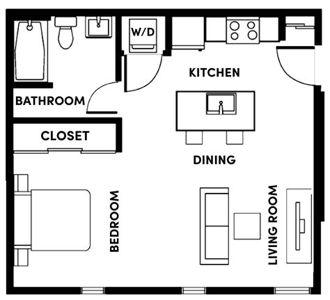 studio apartment floor plan modern hotel  bar