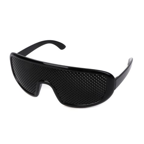 hot black unisex vision care eyeglasses pin hole glasses eye exercise eyesight improve plastic