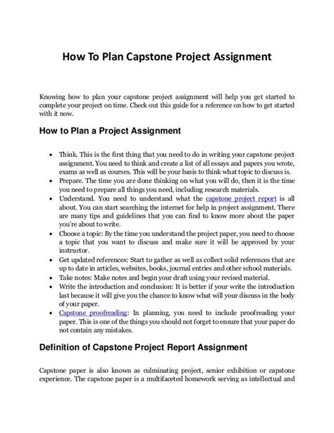 capstone project plan template   build   project plan