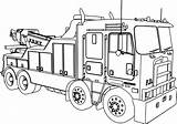 Coloring Truck Fire Kenworth Wrecker Chainsaw Nice sketch template
