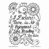 Coloring Jane Austen Quote Reading Drawing Adult Books Getdrawings Enjoyment There Drawings sketch template