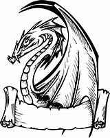 Smok Medievales Dragones Drago Pergamena Flying Scrivere Guerreros Draghi Stampare Kolorowanka sketch template