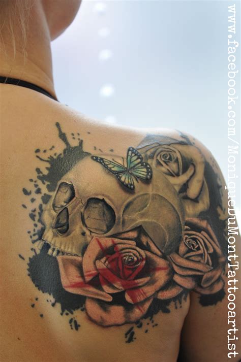 skull butterfly roses tattoo rose tattoos tattoos skull tattoo
