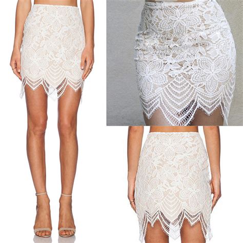 wholesale 2016 fashion skirts for women summer style sexy white lace