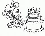 Coloring Mickey Birthday Mouse Pages Happy Minnie Baby Color Printable Cake Friends Spongebob Aunt Coloring4free Drawing Precious Moments Grandma House sketch template