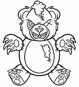 Bear Teddy Drawing Scary Evil Creepy Line Draw Step Clipartmag Cute Getdrawings sketch template