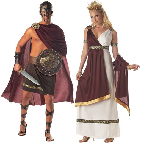 Couples Roman Warrior And Roman Empress Adult Costume Spartan Cosplay