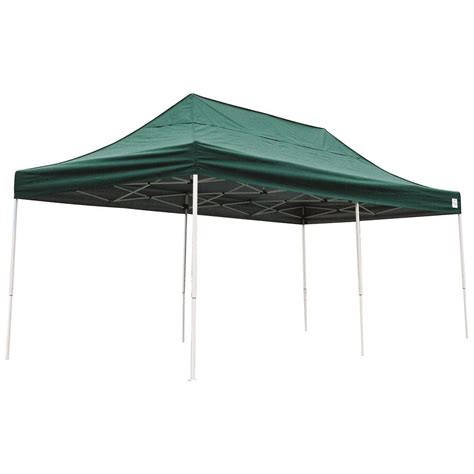 shelterlogic pro series  ft   ft green straight leg pop  canopy   home depot