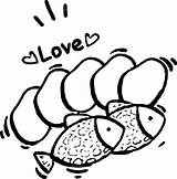 Loaves Fish Coloring Bread Loaf Fishes Wecoloringpage Pages Drawing Getdrawings sketch template