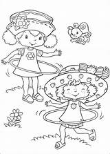 Coloring Strawberry Shortcake Vintage Pages Library Clipart Hula Hooping sketch template