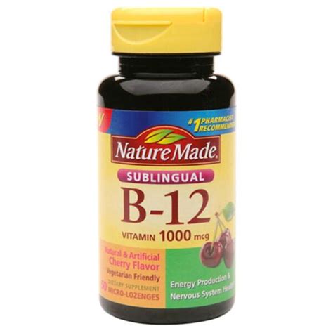 B12 Nature Made Vitamin B 12 1000 Mcg Sublingual Supplement 50 Count