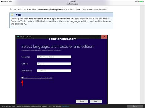 windows 10 media creation tool usb for installation language