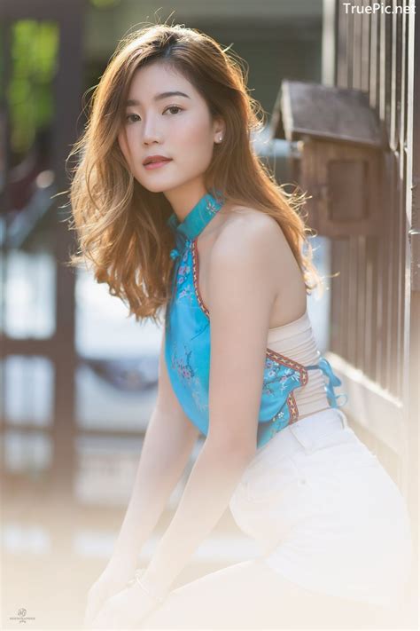 Thailand Beautiful Girl Pattaravadee Boonmeesup Blue Chinese