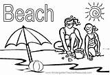 Coloring Pages Swimming Pool Beach Library Clipart sketch template