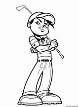 Coloring Sports Golfer Pages Awesome Printable Book sketch template