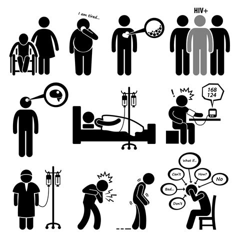 man common diseases  illness stick figure pictogram icon cliparts  vector art  vecteezy