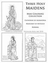 Coloring Barbara Antioch Margaret Catherine Pages Saint Alexandria Etsy Saints sketch template