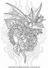 Coloring Pages Colouring Dragon Adult Fantasy Stokes Anne Dragons Books Printable Mythical Mandala Book Print Fairy Grown Ups Tattoo Tattoos sketch template