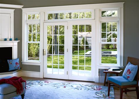 exterior double french doors  transom   design