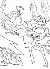 Bambi Coloring Pages Faline Thumper Disney Printable Coloriage Paper sketch template