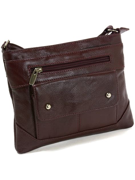 womens genuine leather handbag cross body bag shoulder bag organizer mini purse walmartcom