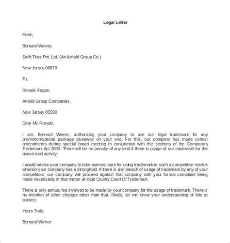 legal letter format template business