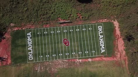 man builds replica  oklahoma univeristy football field  backyard