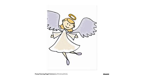 Funny Dancing Angel Cartoon Postcard Ra0392dafd7d246979b14568387c2f5cd