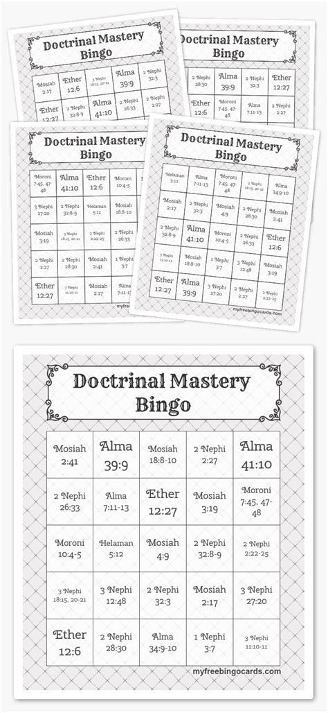 doctrinal mastery bingo free printable bingo cards bingo cards bingo