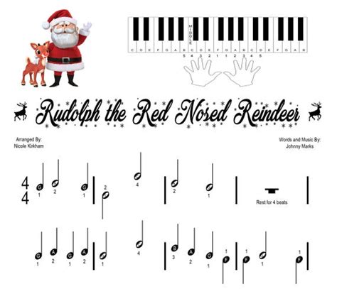 rudolph  red nosed reindeer song sheet