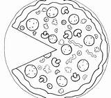 Pizza Coloring Pages Toppings Slice Hut Getdrawings Getcolorings Color Colorings sketch template