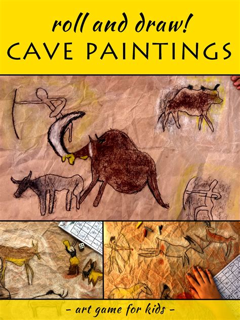 easy cave paintings  draw  kids meulin