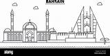 Bahrain Silhouette Skyline Buildings Outline Alamy Architecture sketch template