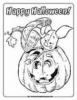 Halloween Coloring Pages Disney Printable Pooh Pumpkin Sheets Kids Friends Piglet Carving Book Happy Winnie Cute Sheet Printables Head Adult sketch template