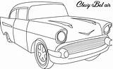 Coloring Chevy Car Bel Air Old 1956 Pages Sketch Template Cars sketch template
