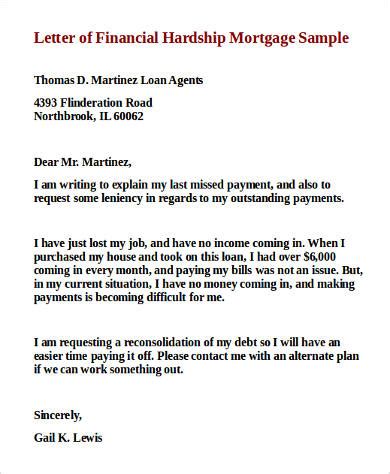 sample financial hardship letter templates  ms word