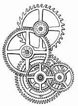Gears Cogs Clocks Thesumofallcrafts Hiclipart sketch template