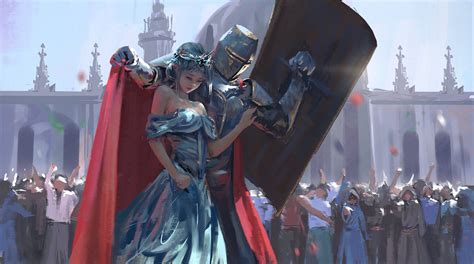 knight princess wlop women fantasy art painting artwork concept