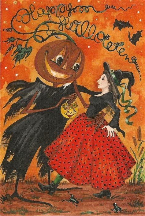 antique halloween postcard happy halloween vintage halloween