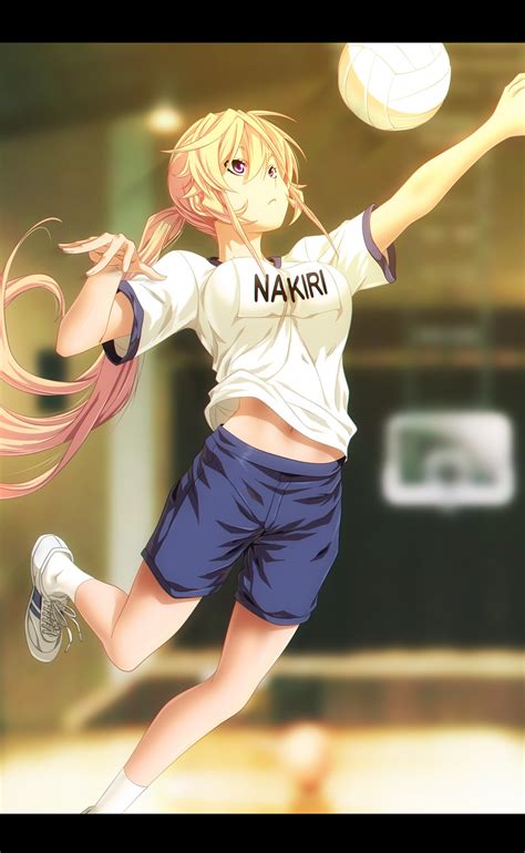 wallpaper blonde long hair anime girls nakiri erina pink eyes
