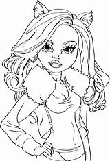 Monster Coloring Pages High Colouring Wolf Printable Girl Girls Print Sheets Clawdeen Choose Board Cute Cartoon sketch template